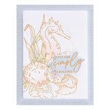 Seahorse Floral Glimmer Hot Foil Plate & Die Set from the Seahorse Kisses Collection by Dawn Woleslagle