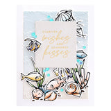 Seahorse Kisses Sentiments Glimmer Hot Foil Plate & Die Set from the Seahorse Kisses Collection by Dawn Woleslagle