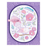Stylish Oval Floral Bird Glimmer Hot Foil Plate from the Stylish Ovals Collection