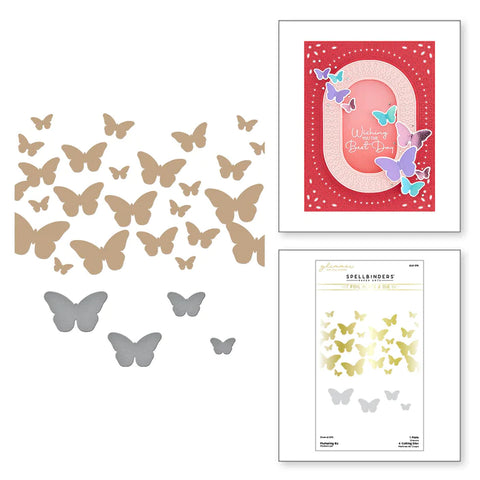 Fluttering By Glimmer Hot Foil Plate &amp; Die Set de la collection Stylish Ovals