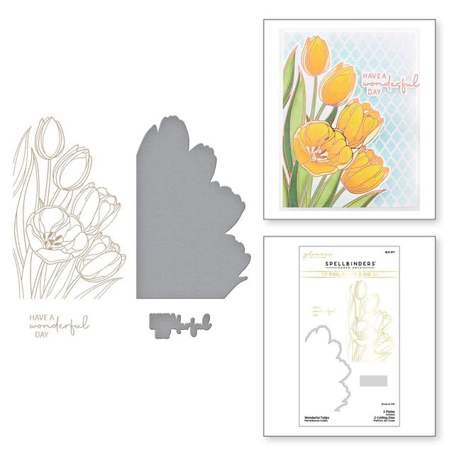 Wonderful Tulips Glimmer Hot Foil Plate &amp; Die Set de la collection Four Petal