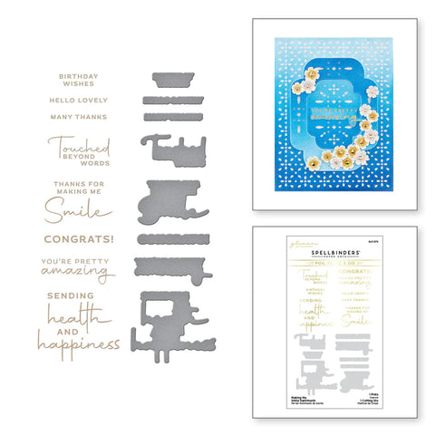 Making Me Smile Sentiments Glimmer Hot Foil Plate &amp; Die Set de la collection Four Petal