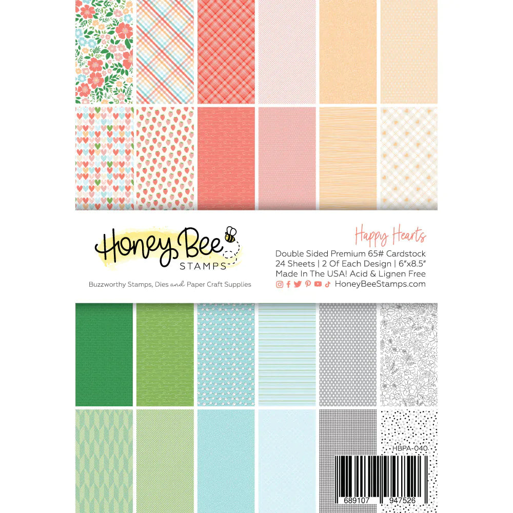 Happy Hearts Paper Pad 6x8.5 - 24 Double Sided Sheets