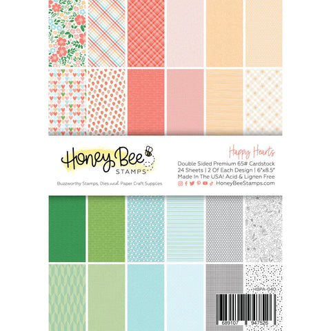Happy Hearts Paper Pad 6x8.5 - 24 Double Sided Sheets