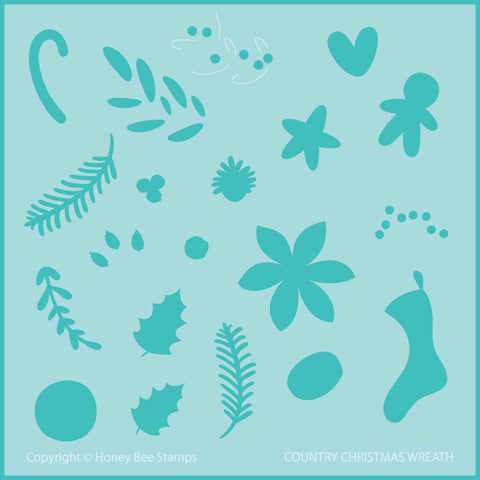 Country Christmas Wreath Stencil - RETIRING