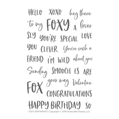 Foxy Sentiments 4x6 Stamp Set 