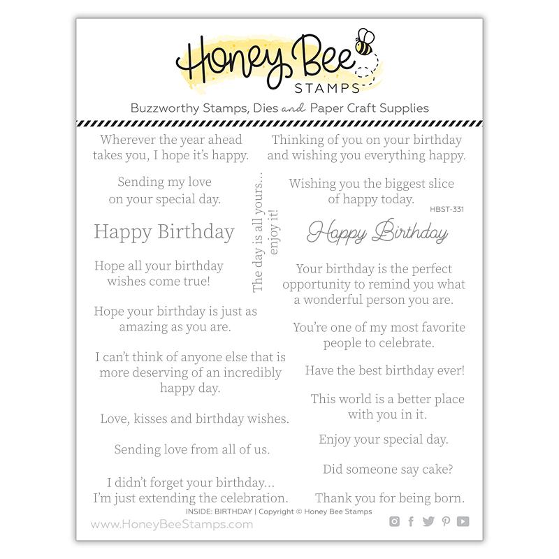 Inside: Birthday Sentiments | 6x6 Stamp Set
