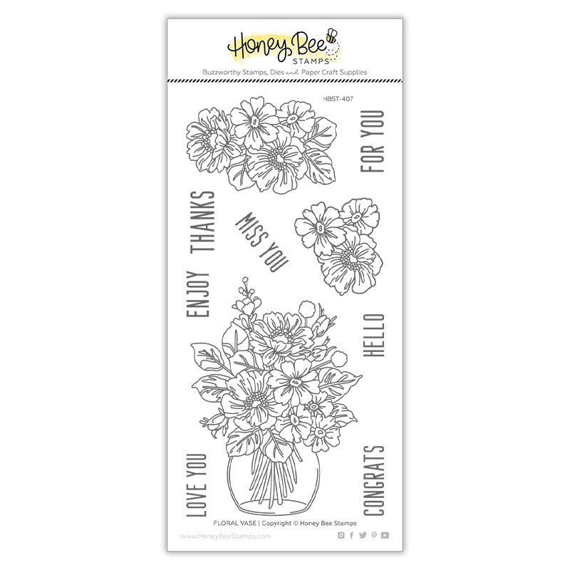 Vase floral | Ensemble de tampons 4x8