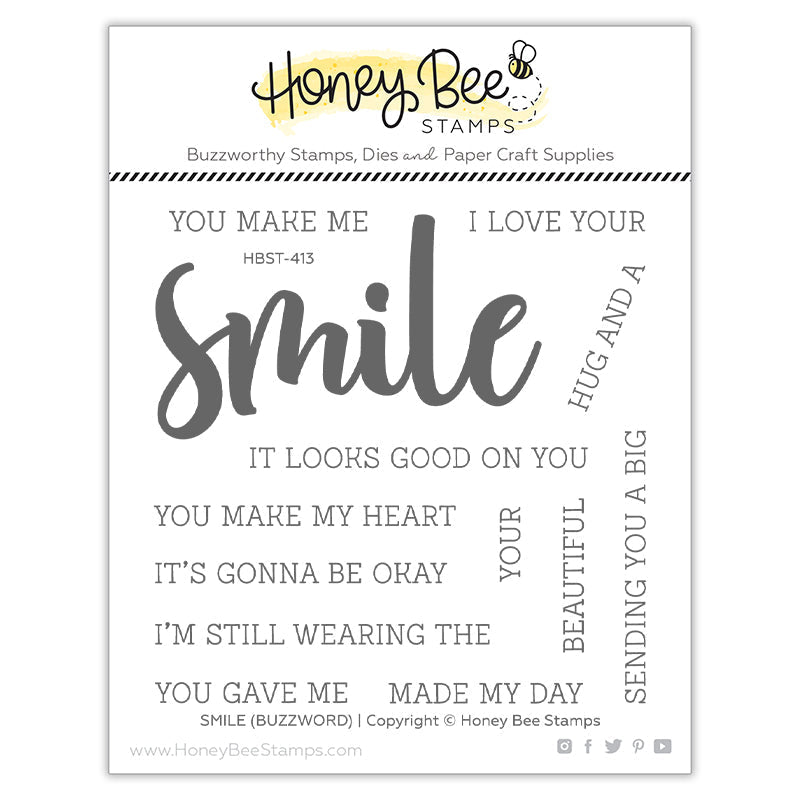 Smile Buzzword | 4x4 Stamp Set