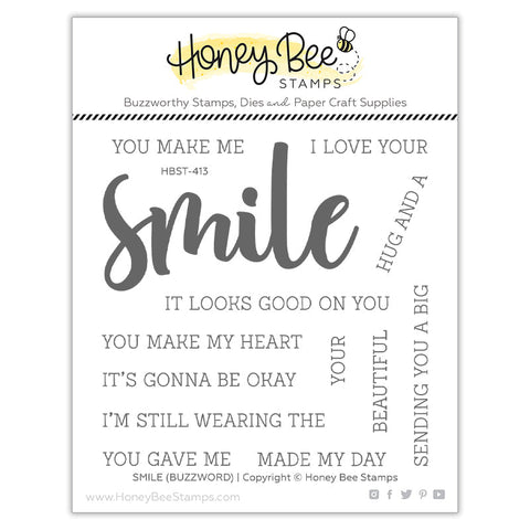 Smile Buzzword | 4x4 Stamp Set