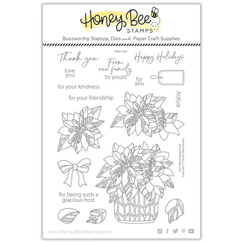 Potted Poinsettia Stamp Set