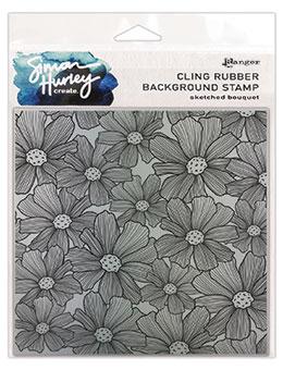 Sketched Bouquet Background Stamp