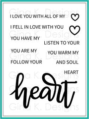 Heart Stamp Set - Mini Stamp Set - RETIRING