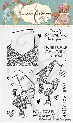 Kris Lauren - Love Day  Gnomes 4 x 6 Clear Stamps