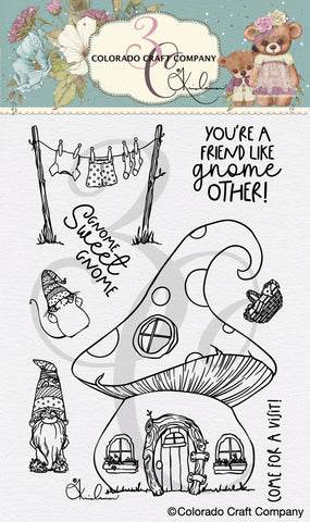 Kris Lauren - Gnome Home 4 x 6 Clear Stamps