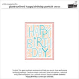 Giant Outlined Happy Birthday: Portrait