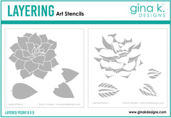 Layered Peony Stencils