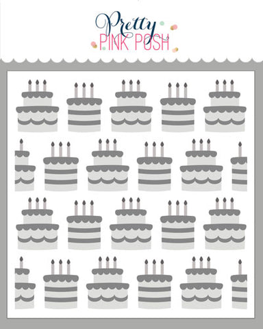 Layered Birthday Cakes Stencil (4Lyr)