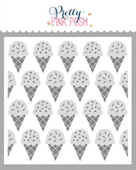 Layered Ice Cream Cones Stencil (4Lyr)