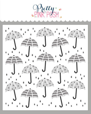 Layered Umbrellas Stencil (4 Lyr)