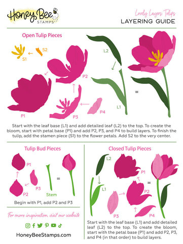 Belles couches : tulipes | Matrices de coupe de miel