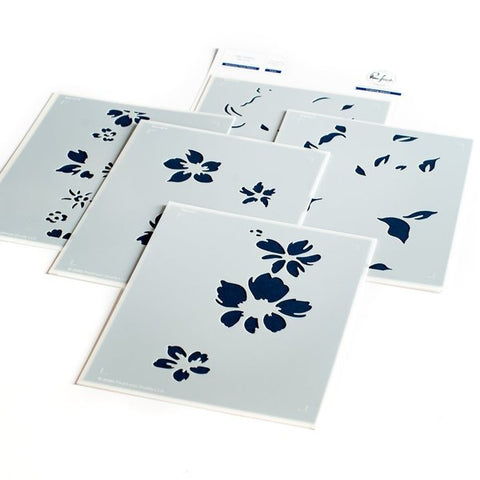 Seamless Floral Panel layered stencil set