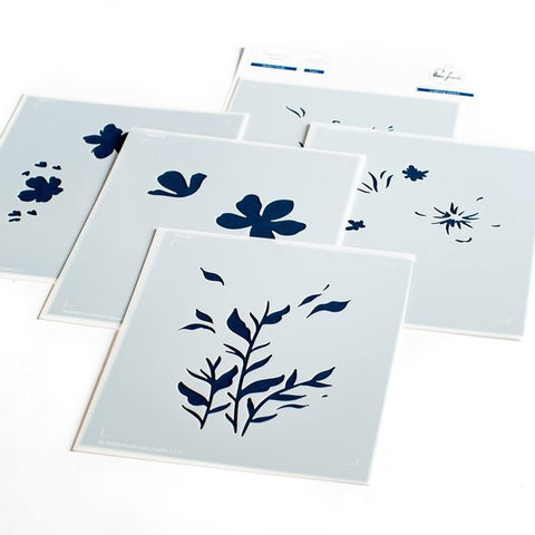 Garden Florals layered stencil set