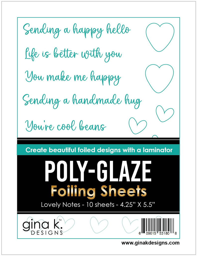 Poly-Glaze Foiling Sheets - Lovely Notes