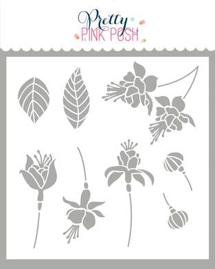 Flourishing Fuchsias Stencil