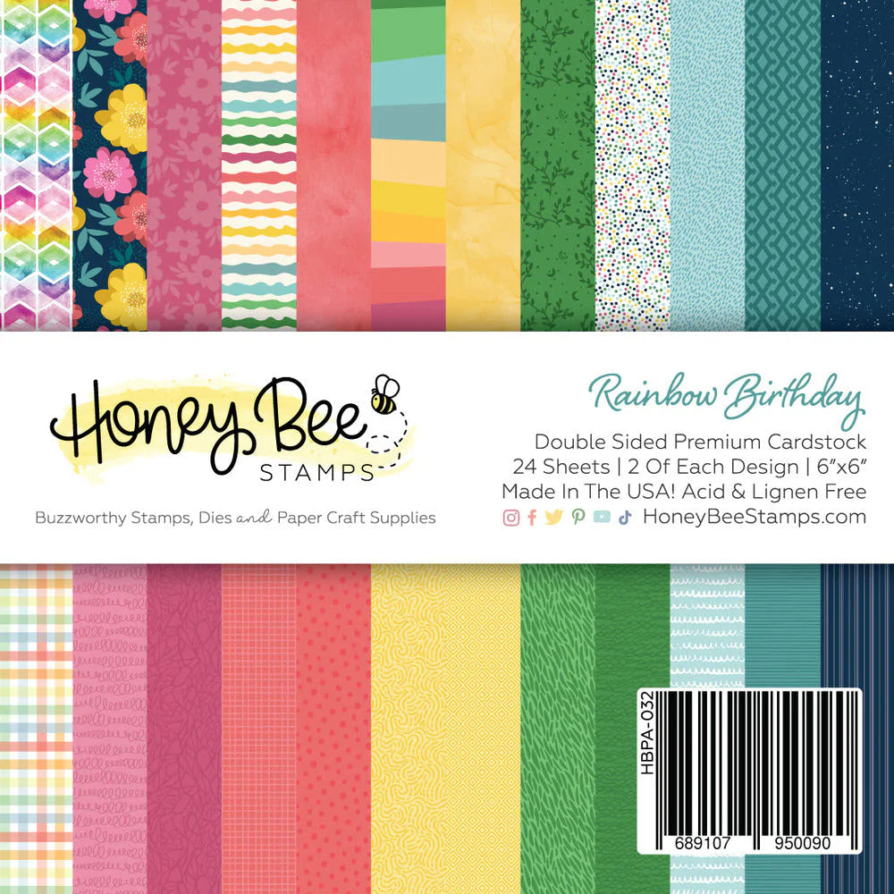 Rainbow Birthday Paper Pad 6x6 | 24 Double Sided Sheets