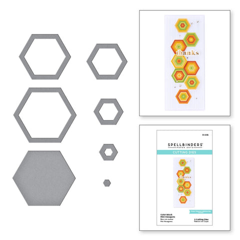 Matrices gravées Color Block Mini Hexagones de la collection Color Block Mini Shapes