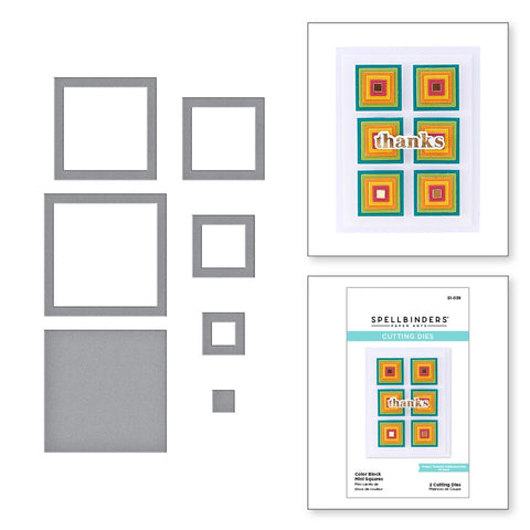 Matrices gravées Color Block Mini Squares de la collection Color Block Mini Shapes
