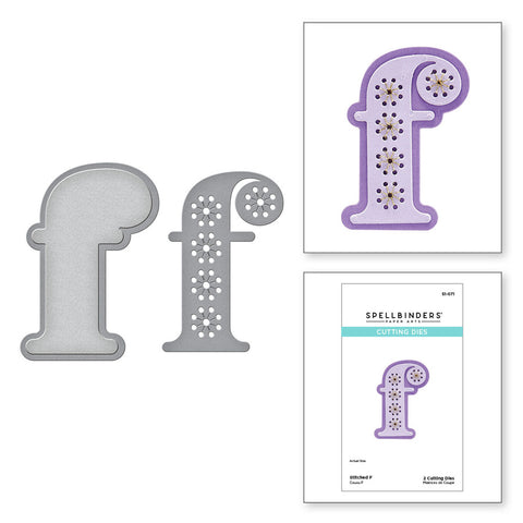 Stitched f Etched Dies from the Stitched Alphabet Collection