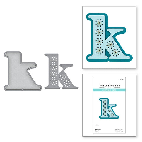 Stitched k Etched Dies from the Stitched Alphabet Collection