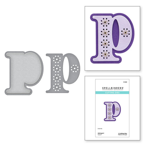 Stitched p Etched Dies from the Stitched Alphabet Collection