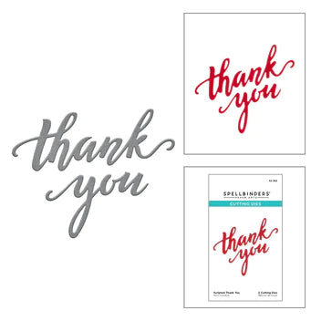 Scripted Thank You Etched Dies from the Throwback Faves Collection by Spellbinders