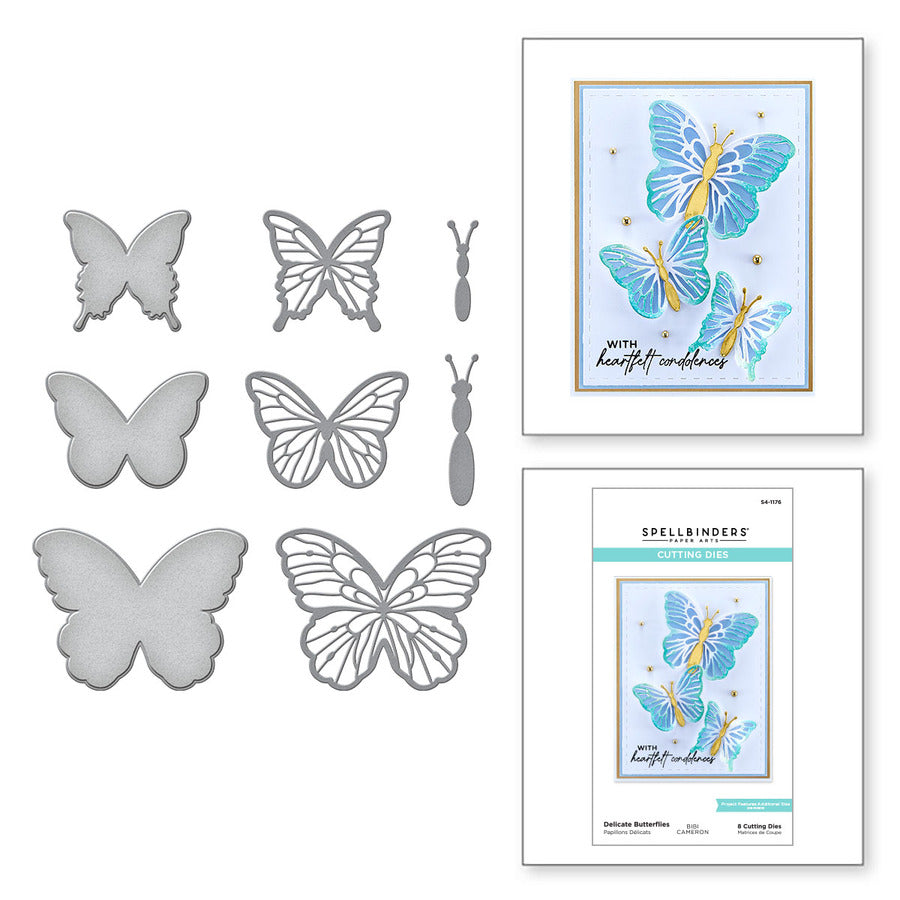Matrices gravées de papillons délicats de la collection de papillons de Bibi par Bibi Cameron