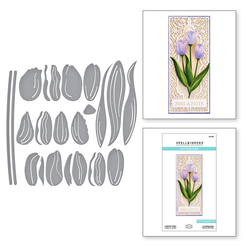 Layered Tulips Etched Dies from the Layered Fleur Bouquet Slimlines Collection by Becca Feeken