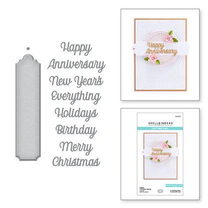 Happy Occasion Words Etched Dies from The Right Words Collection by Becca Feeken