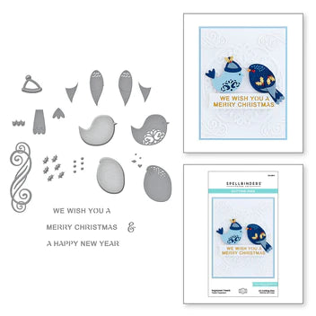 Matrices gravées Sugarplum Tweets de la collection Christmas Flourish par Becca Feeken