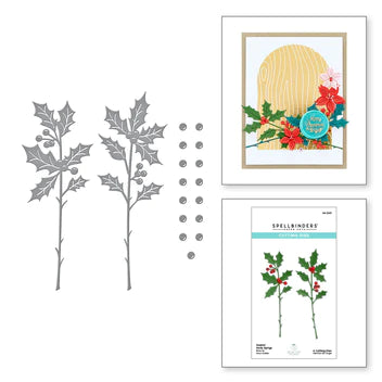 Matrices gravées scellées Holly Sprigs de la collection Sealed for the Holidays