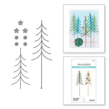 Matrices de découpe scellées en forme d'arbre de Noël de la collection Sealed for the Holidays