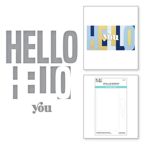 Be Bold Color Block Hello You Etched Dies from the Be Bold Color Block Collection