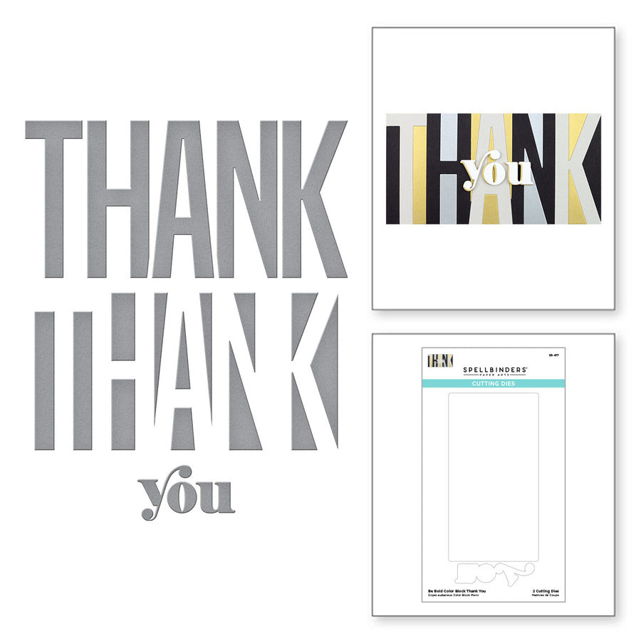Be Bold Color Block Thank You Etched Dies from the Be Bold Color Block Collection