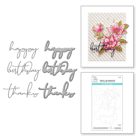 Yana's Layered Script Sentiments Etched Dies from the Yana’s Blooms Collection by Yana Smakula