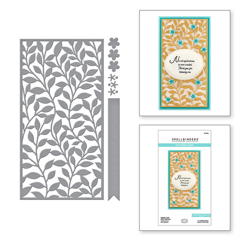 Sweet Leaf Mini Slimline Etched Dies from the Layered Fleur Bouquet Slimlines Collection by Becca Feeken