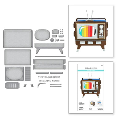 3D Vignette Retro Television Etched Dies from 3D Vignette Collection by Becca Feeken