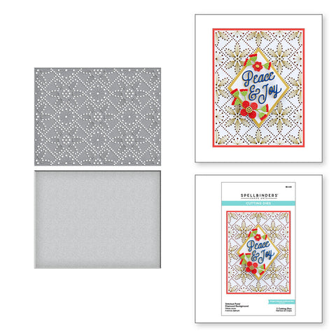 Stitched Petal Diamond Background Etched Dies from the Stitchmas Christmas Collection