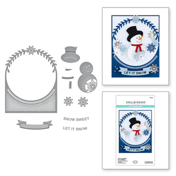 Let it Snowman A2 Cardfront Etched Dies from the Christmas Flourish Collection by Becca Feeken