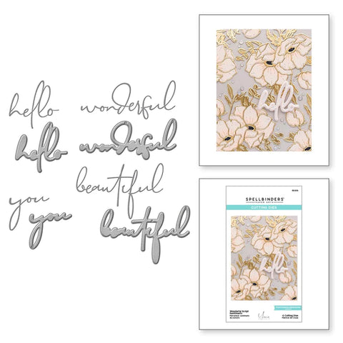Wonderful Script Sentiments Etched Dies from Anemone Blooms Collection by Yana Smakula